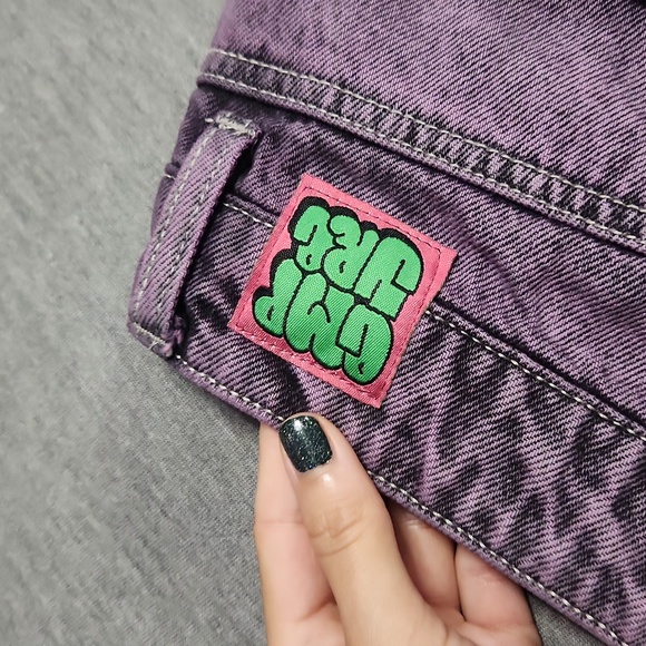 EMPYRE High Rise Baggy Relaxed Wide Leg Acid Wash Purple Skater "Mom" Jeans - Picture 12 of 17